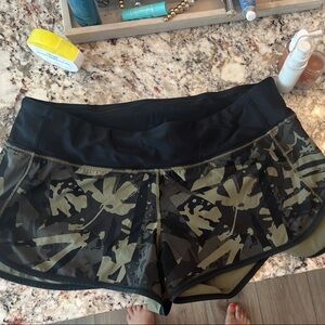 lululemon athletica Black and Green Athletic Shorts